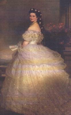 Franz Xaver Winterhalter Empress Elisabeth of Austria in White Gown with Diamond Stars in her Hair oil painting image
